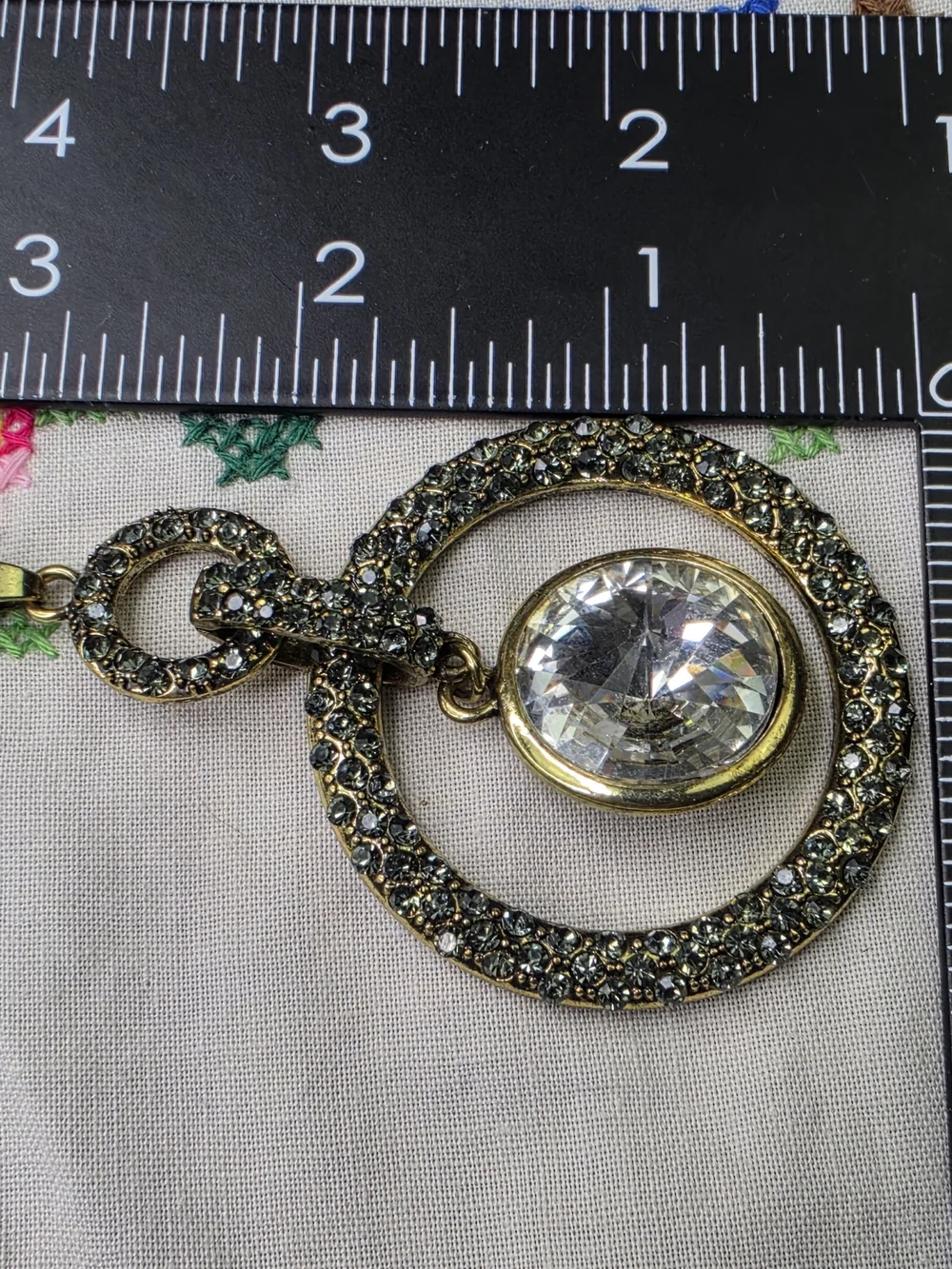 Charming Charlie Chunky Rivoli Crystal Pendant 25
